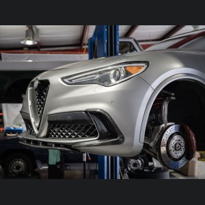  Alfa Romeo Stelvio Front Splitter - Carbon Fiber - Quadrifoglio